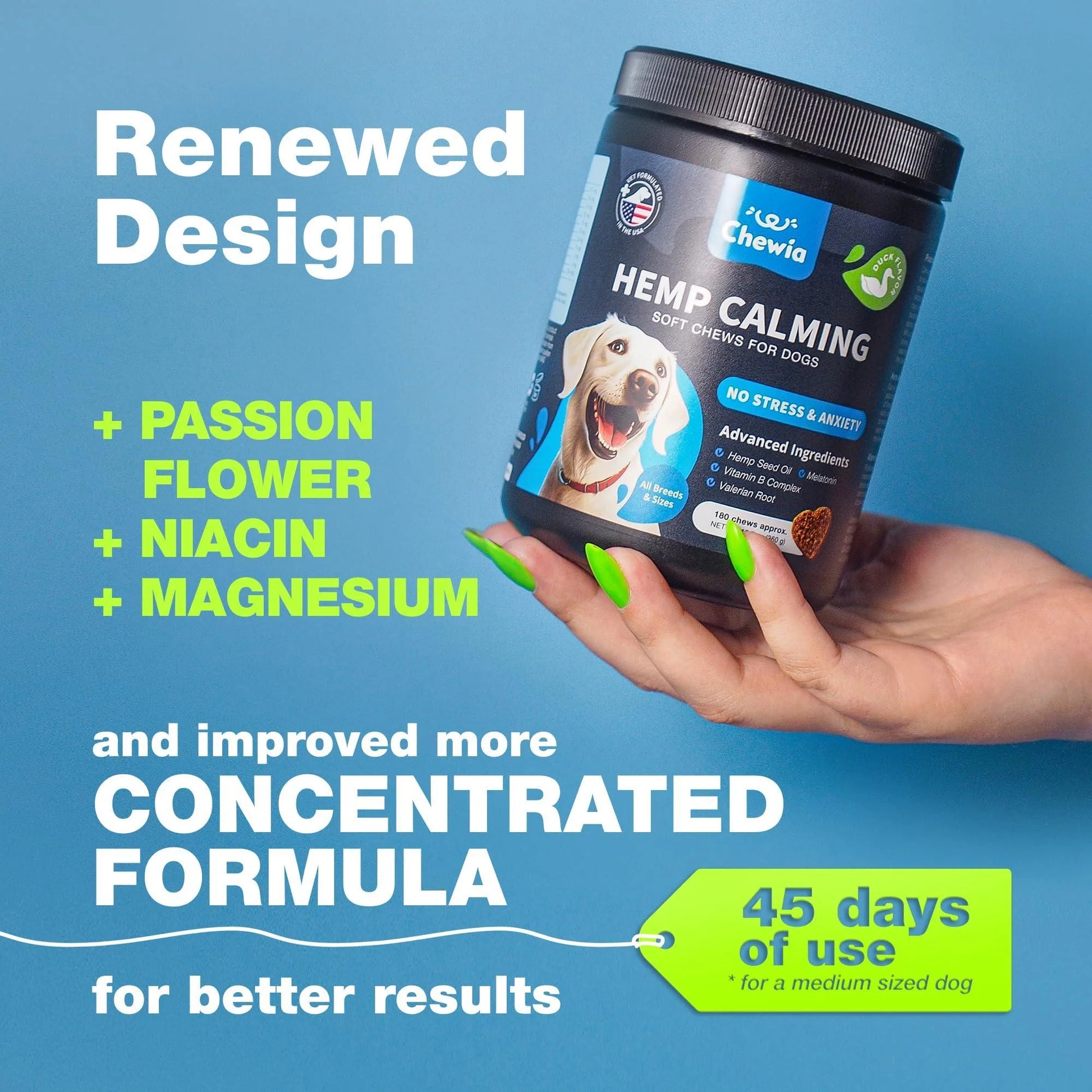 Calming Chews for Dogs Anxiety Dog Calming Treats with Melatonin Valerian Root